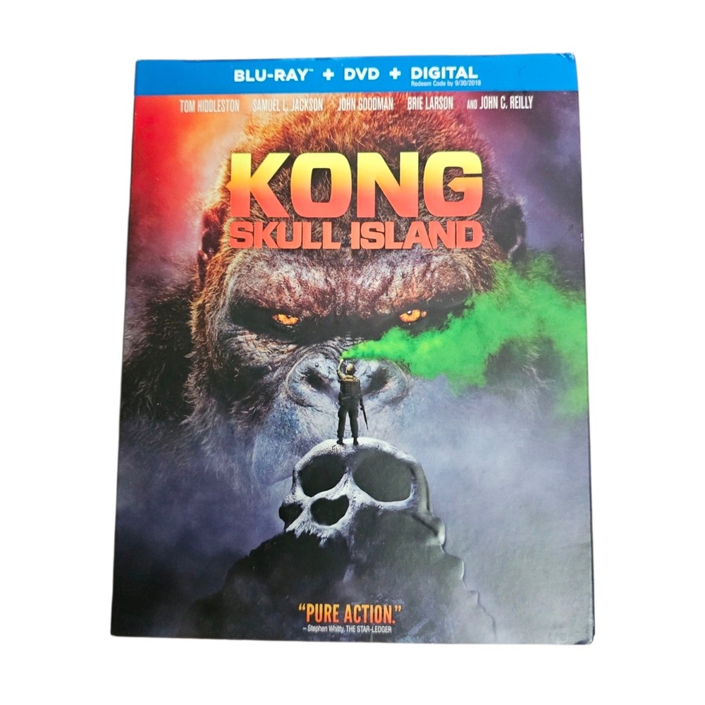 Warner Bros Kong Skull Island Blu-ray DVD Combo Set Multicolor Good Slipcover